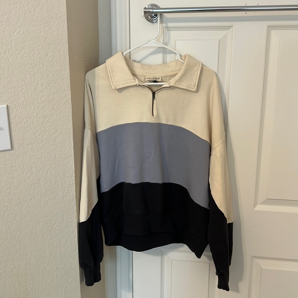Universal Thread cream and blue striped sweater